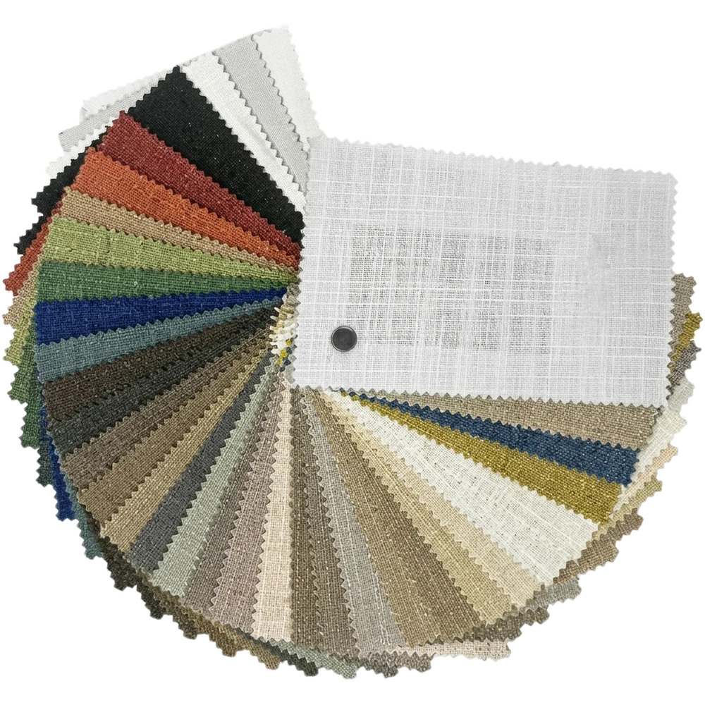 Muestrario de telas para cortinas en abanico — Almanza Window Treatments, Miami